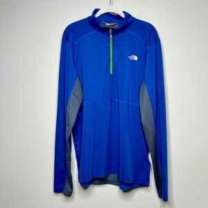 The North Face Lightweight Blue 1/4 Zip Pullover Layer Medium